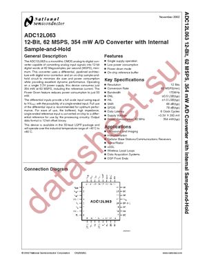 ADC12L063CIVY/NOPB datasheet  